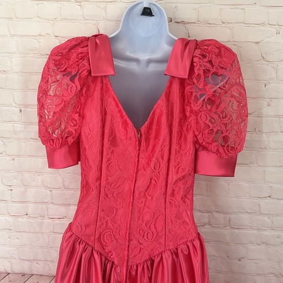 NWOT 80’s ALFRED ANGELO DREAM MAKER BARBIECORE pink wedding dress/Halloween. - Picture 7 of 11